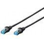 Câble patch Ethernet DIGITUS - Cat5e - SF/UTP - 0,5m- NOIR
