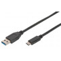 Câble USB 2.0, USB-C mâle / USB-A mâle - 1,0 m- DIGITUS