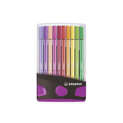 Lot x20 stylos feutre coloriage - STABILO Pen 68 - 1mm- (COULEURS ASSORTIES)