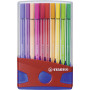Lot x20 stylos feutre coloriage - STABILO Pen 68 - 1mm- (COULEURS ASSORTIES)