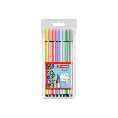 Lot 10x Stylos feutre coloriage - STABILO Pen 68 - 1mm- (COULEURS ASSORTIES)