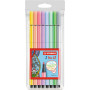 Lot 10x Stylos feutre coloriage - STABILO Pen 68 - 1mm- (COULEURS ASSORTIES)