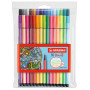 Lot 10x Stylos feutre coloriage - STABILO Pen 68 - 1mm- (COULEURS ASSORTIES)