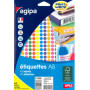 2058x Etiquettes rondes AGIPA- Ø8mm - (COULEURS ASSORTIS)