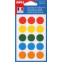 140x Etiquettes rondes AGIPA- Ø15mm - (COULEURS ASSORTIS)