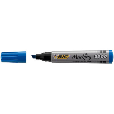 Marqueur permanent - BIC 2300 Ecolutions - 3,7-5,5mm pointe biseautée - BLEU