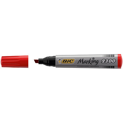 Marqueur permanent - BIC 2300 Ecolutions - 3,7-5,5mm pointe biseautée - ROUGE