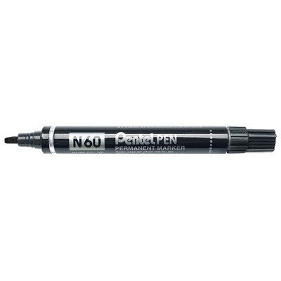 Marqueur permanent - PENTEL N60 - 1,5-5,5mm pointe biseautée - NOIR