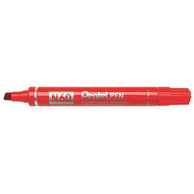 Marqueur permanent - PENTEL N60 - 1,5-5,5mm pointe biseautée - ROUGE