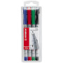 Lot x4 Stylos feutre non-permanents - STABILO OHPen universal - 0,7mm- (COULEURS ASSORTIES)