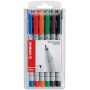 Lot x4 Stylos feutre non-permanents - STABILO OHPen universal - 0,7mm- (COULEURS ASSORTIES)