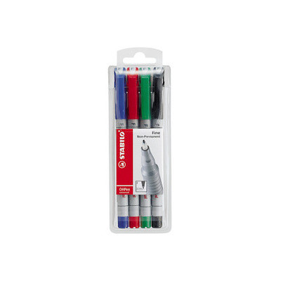 Lot x8 Stylos feutre non-permanents - STABILO OHPen universal - 0,7mm- (COULEURS ASSORTIES)