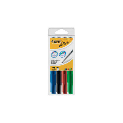 Lot 4x Feutres tableau blanc - BIC Velleda 1741 - 1,4mm pointe ogive - COULEURS ASSORTIES