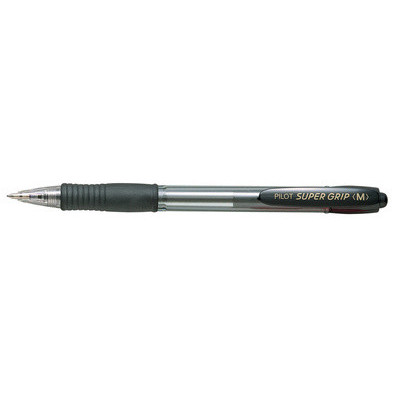 Stylo bille rétractable - PILOT SUPER GRIP M - 0,25mm- NOIR