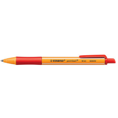 Stylo bille rétractable - STABILO POINTBALL - 0,5mm- ROUGE