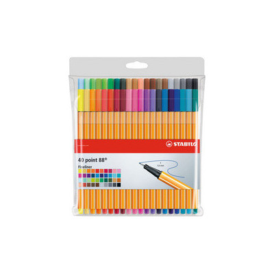 Lot x6 stylos feutre - STABILO Fineliner Point 88 - 0,4mm- (COULEURS ASSORTIES)