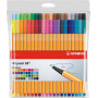 Lot x6 stylos feutre - STABILO Fineliner Point 88 - 0,4mm- (COULEURS ASSORTIES)