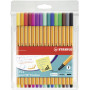 Lot x6 stylos feutre - STABILO Fineliner Point 88 - 0,4mm- (COULEURS ASSORTIES)