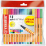 Lot x12 stylos feutre - STABILO Fineliner Point 88 - 0,4mm- (COULEURS ASSORTIES)