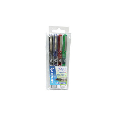 4x Stylos roller - PILOT V-Ball VB 7 - 0,4mm - COULEURS ASSORTIES