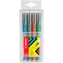 Lot 4x Stylos roller - STABILO Worker colorful - 0,5mm- (COULEURS ASSORTIES)