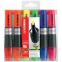 Lot 4x Surligneurs - STABILO LUMINATOR - 2-5mm- (COULEURS ASSORTIES)