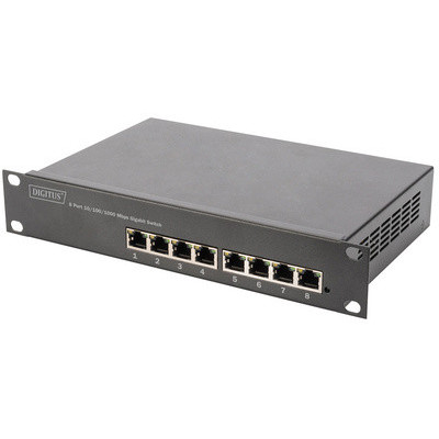 Switch 10\" 8x ports Poe DIGITUS Gigabit 10/100/1000Base TX