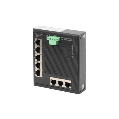 Switch industriel 8x ports DIGITUS Gigabit 10/100/1000Base TX - IP40