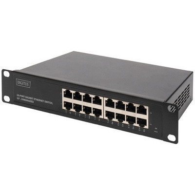 Switch 10\" 16x ports DIGITUS Gigabit 10/100/1000Base TX