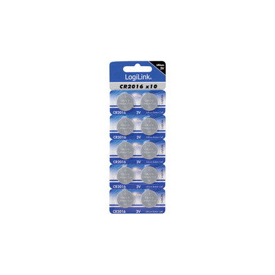 10x Piles bouton LogiLink lithium Ultra Power - CR2025