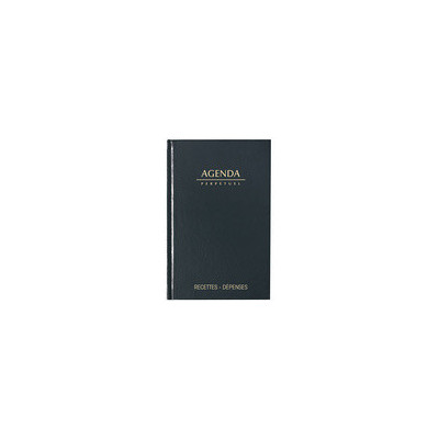 Agenda LECAS journalier Recettes - Dépenses perpétuels 14x22cm Couverture noir