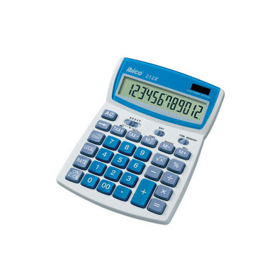 Calculatrice solaire IBICO 212X - 12 chiffres - GRIS/BLEU
