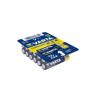 12x piles VARTA alcaline Longlife BIG BOX - Micro (AAA) - 1,5v