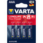 4x piles VARTA alcaline LONGLIFE Max Power - Micro - (AAA/LR3) - 1,5v