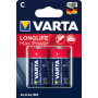 2x piles VARTA Alcaline LONGLIFE Max Power - Baby (C/LR14) - 1,5v