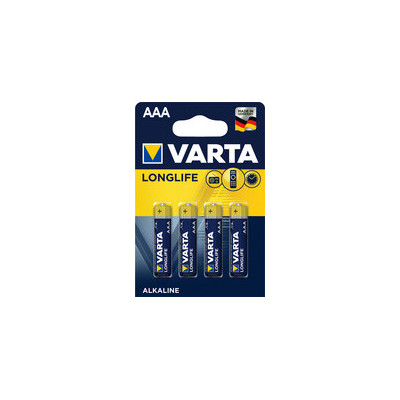 4x piles VARTA alcaline LONGLIFE - Micro (AAA/LR03) - 1,5v