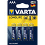 4x piles VARTA alcaline LONGLIFE - Micro (AAA/LR03) - 1,5v