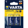 2x piles VARTA alcaline LONGLIFE - Baby (C/LR14) - 1,5v