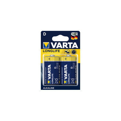 2x piles VARTA alcaline LONGLIFE - Mono (D/LR20) - 1,5v