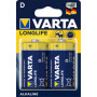 2x piles VARTA alcaline LONGLIFE - Mono (D/LR20) - 1,5v