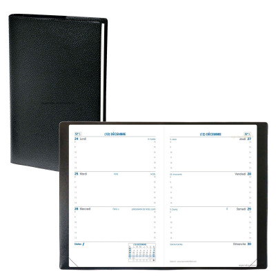 QUOVADIS - Agenda SAPA X Impala noir  - 10x15cm - 1 semaine sur 2 pages