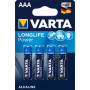 4x piles VARTA alcaline LONGLIFE Power - Micro (AAA/LR3)- 1,5v