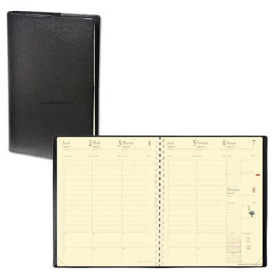 QUOVADIS - Agenda MANAGER - Impala noir  - 21x27cm - 1 semaine sur 2 pages + répertoire
