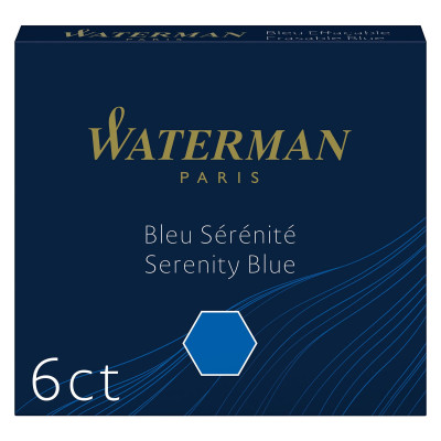 6x Cartouches encre mini WATERMAN Standard mini - BLEU effaçable