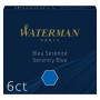 6x Cartouches encre mini WATERMAN Standard mini - BLEU effaçable