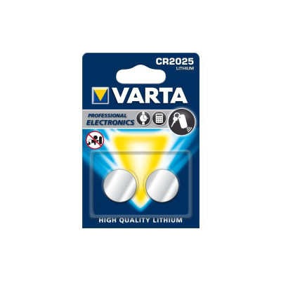 2x Piles bouton VARTA lithium Professional Electronics - CR2025 - 3v