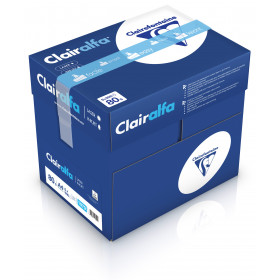 CLAIREFONTAINE - Carton 5 ramettes Papier blanc CLAIRALFA A4 21x29,7cm - 80gr (5x500f)
