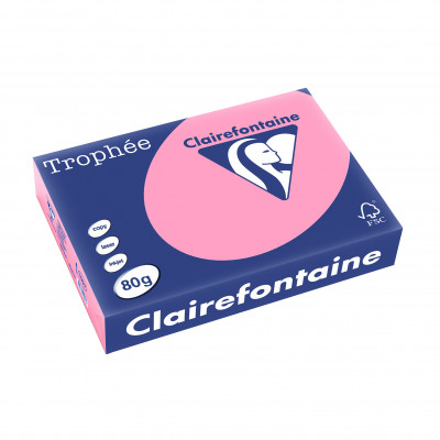 Papier CLAIREFONTAINE A4 - 80g - EGLANTINE - 500 feuilles - 21x29,7cm