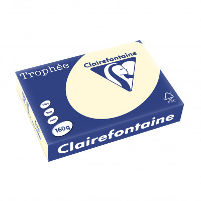 Papier CLAIREFONTAINE A4 - 160g - IVOIRE - 250 feuilles - 21x29,7cm