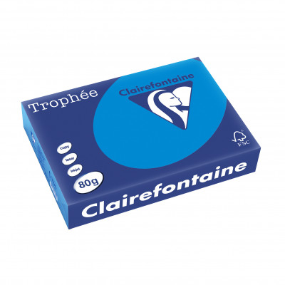 Papier CLAIREFONTAINE A4 - 80g - TURQUOISE - 500 feuilles - 21x29,7cm